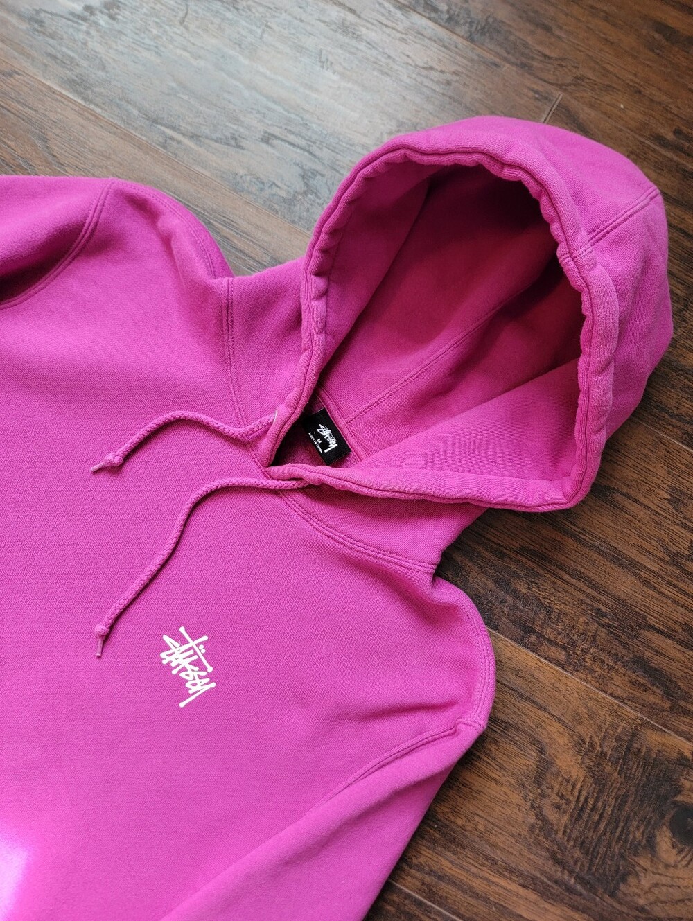 sick vintage purple cotton oversized stussy hoodie sweatshirt skate 90s script